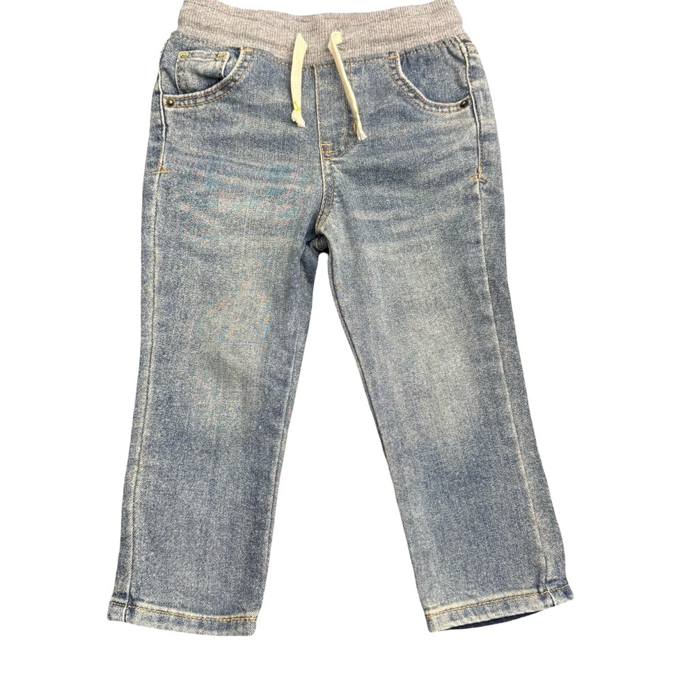 Cat & Jack Toddler Jeans Light Blue 2T Gray Waistband Kids Denim EUC